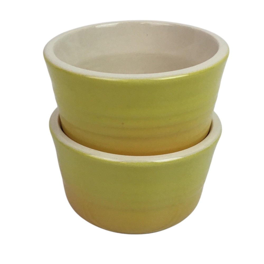 Le Creuset Stoneware Ramekin Serving Bowls Gold Yellow